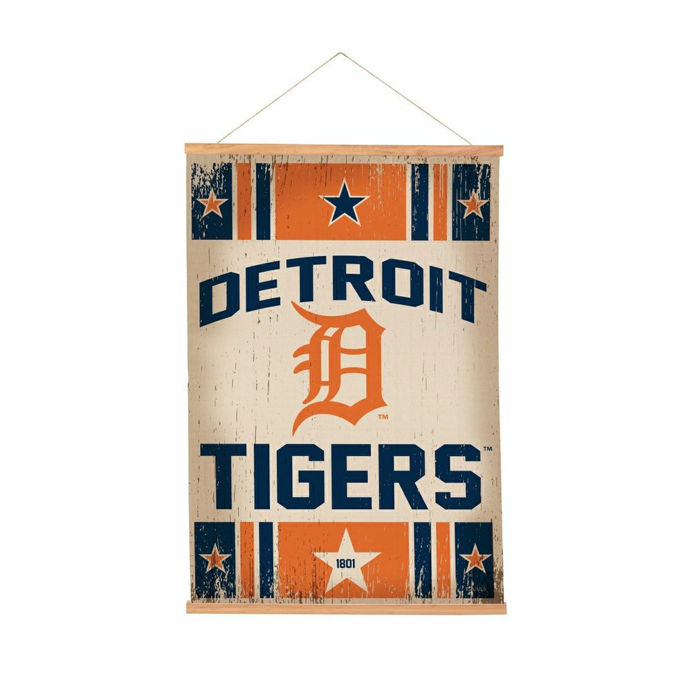 Detroit Tigers, Canvas Wall Tapestry, Medium, 36x24