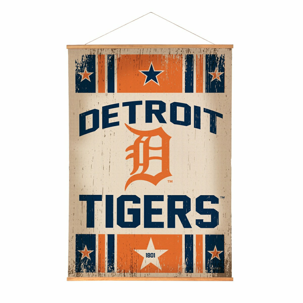 Detroit Tigers, Canvas Wall Tapestry, Large, 54x36