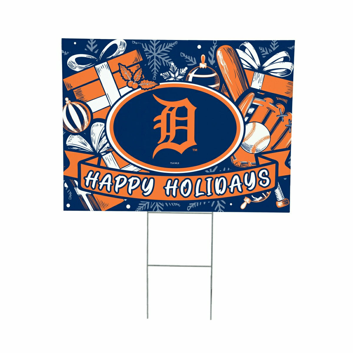 Detroit Tigers Yard Sign, Holiday
