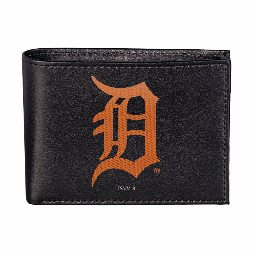 Detroit Tigers Black Bi-Fold Embroidered Wallet w/ RFID Blocking