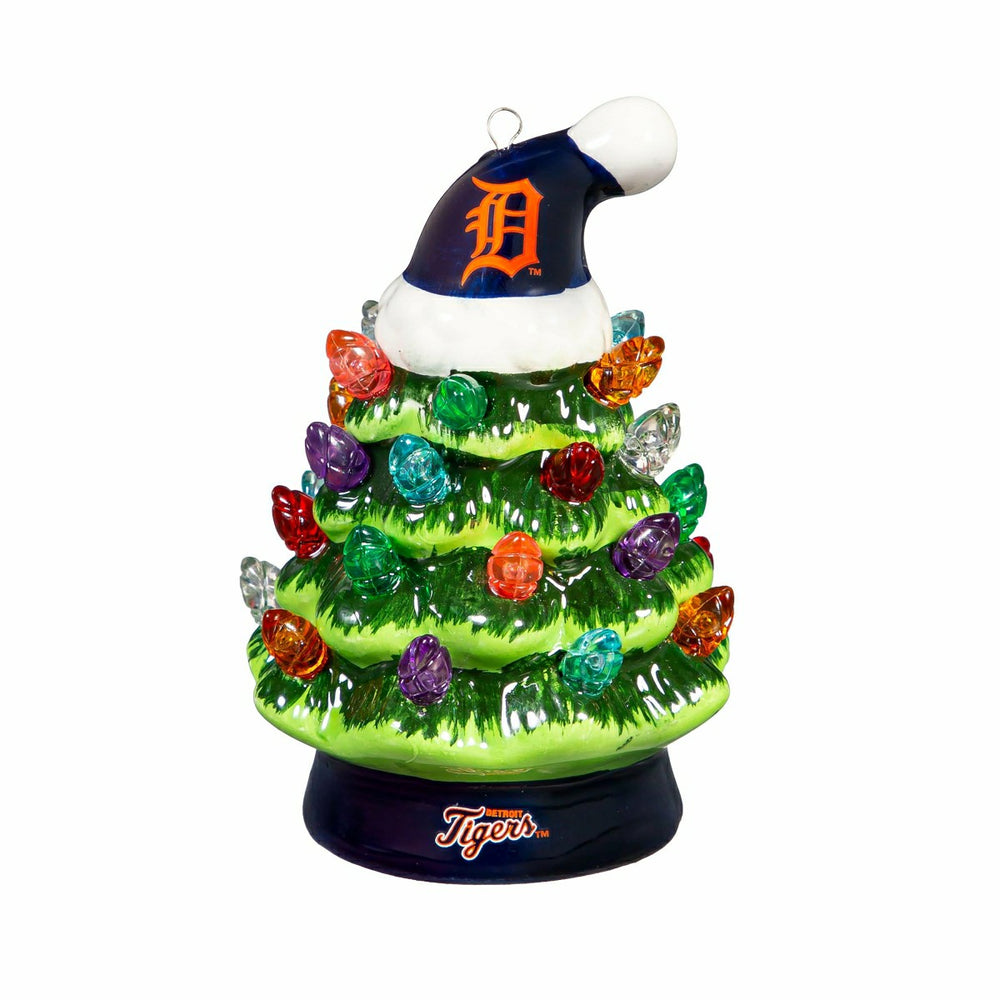 Detroit Tigers 4" Mini LED Tabletop Christmas Tree, Set of 2