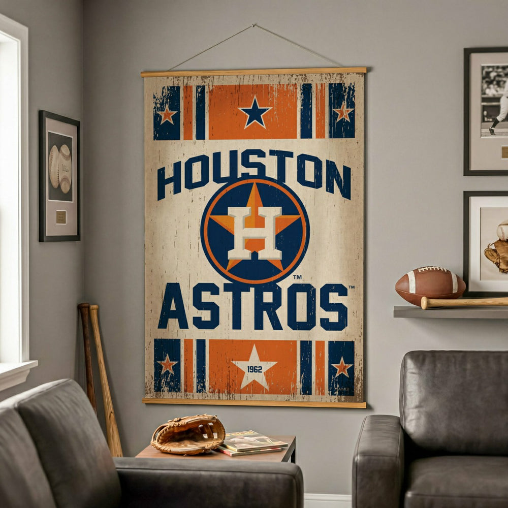 Houston Astros, Canvas Wall Tapestry, Large, 54x36