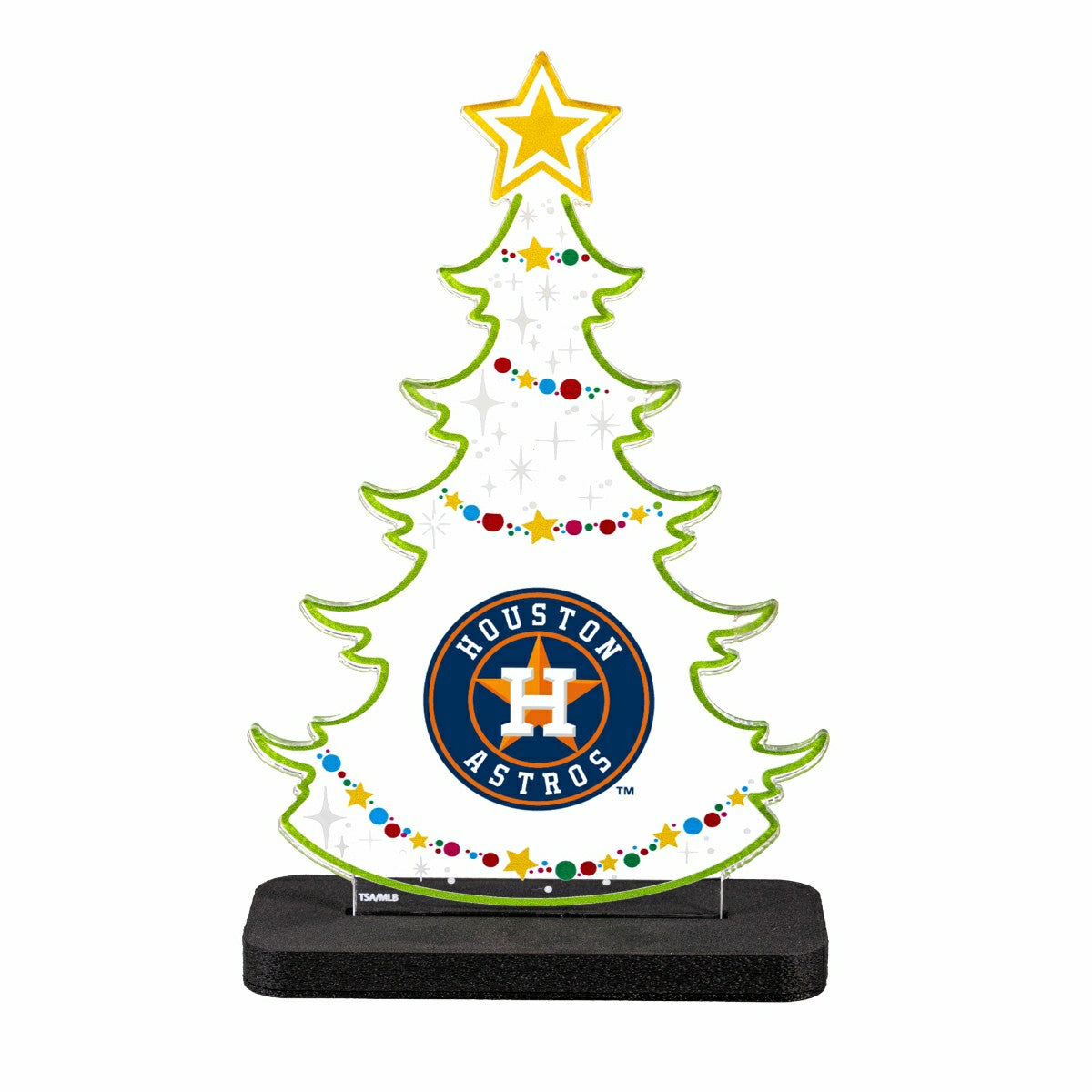 Houston Astros Baseball Holiday Tree Desklite LED Decor