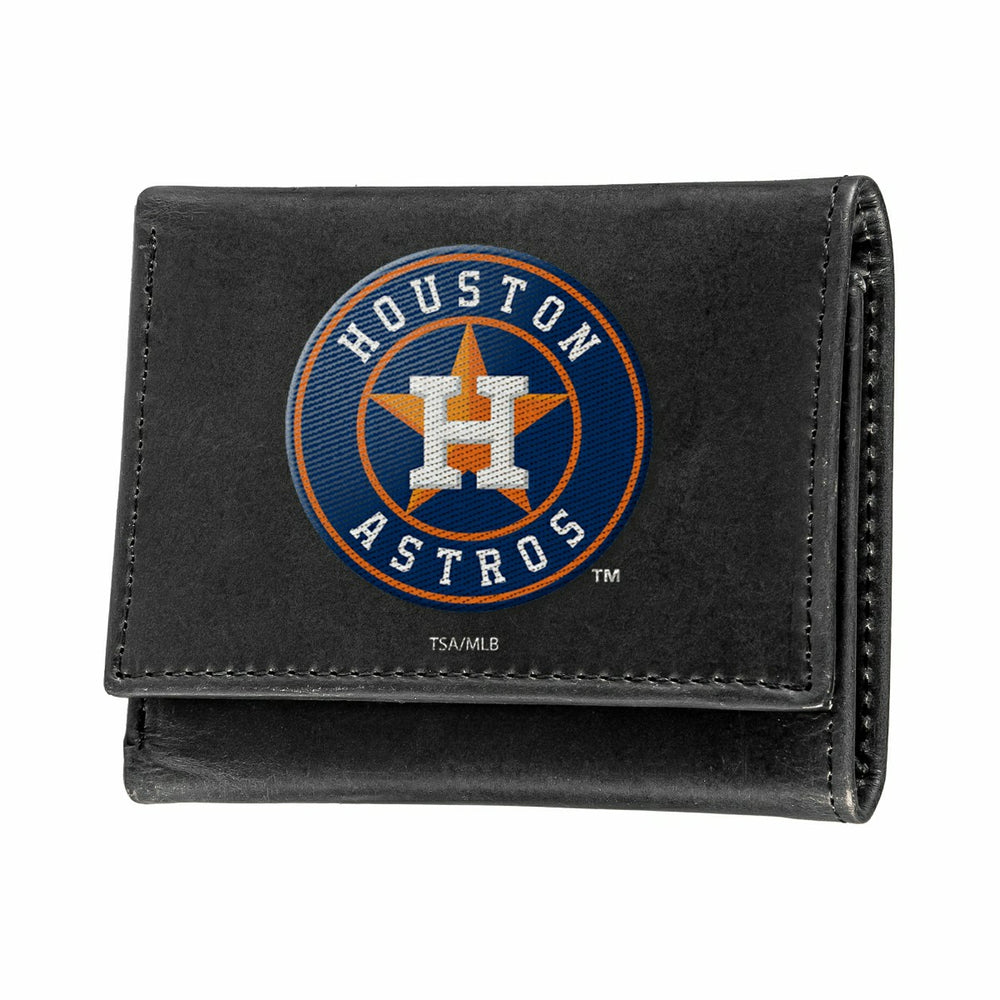 Houston Astros Black Tri-Fold Embroidered Wallet