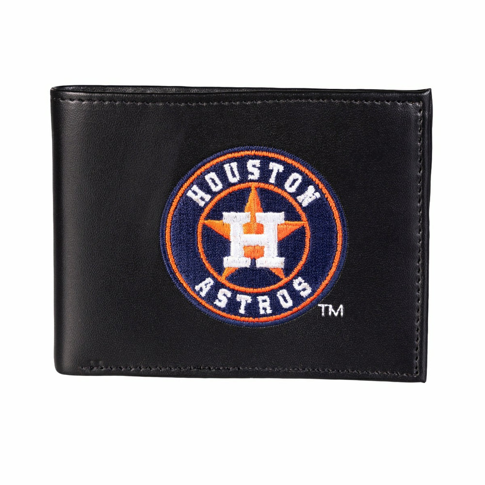 Houston Astros Black Bi-Fold Embroidered Wallet w/ RFID Blocking