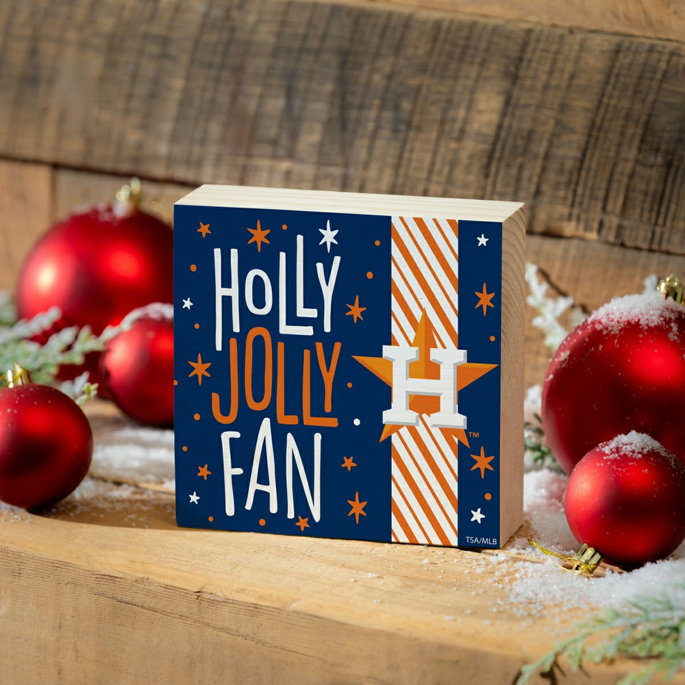 Houston Astros Block, Holiday, 6x6