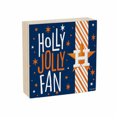 Houston Astros Block, Holiday, 6x6