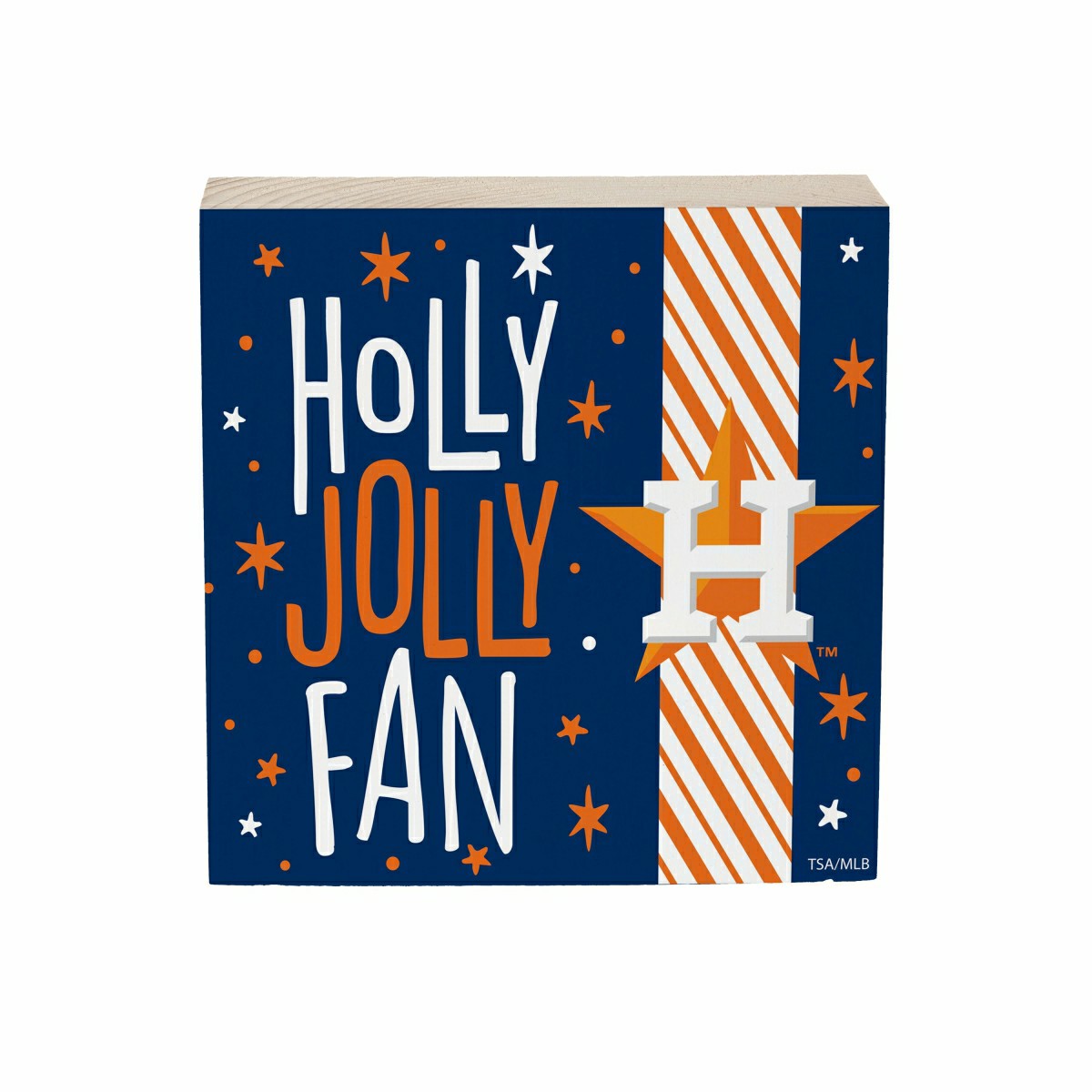 Houston Astros Block, Holiday, 6x6
