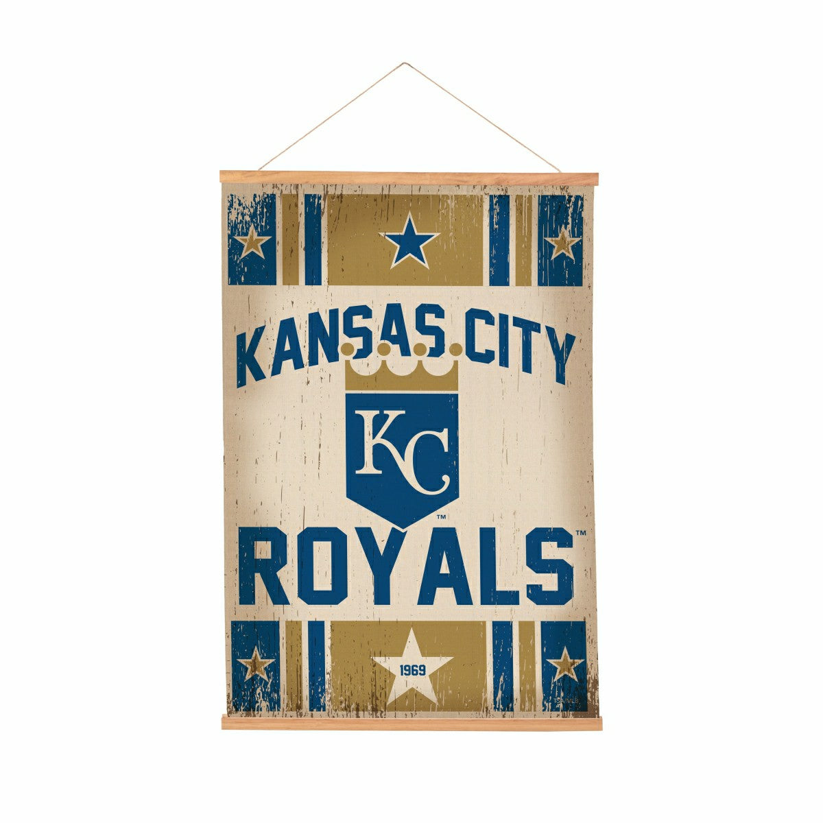 Kansas City Royals, Canvas Wall Tapestry, Medium, 36x24