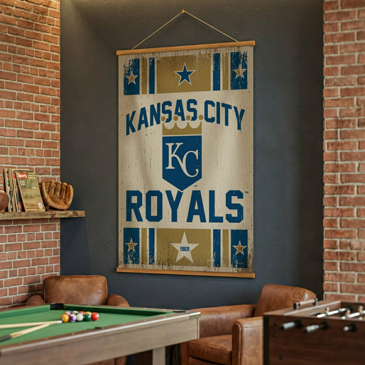 Kansas City Royals, Canvas Wall Tapestry, Large, 54x36