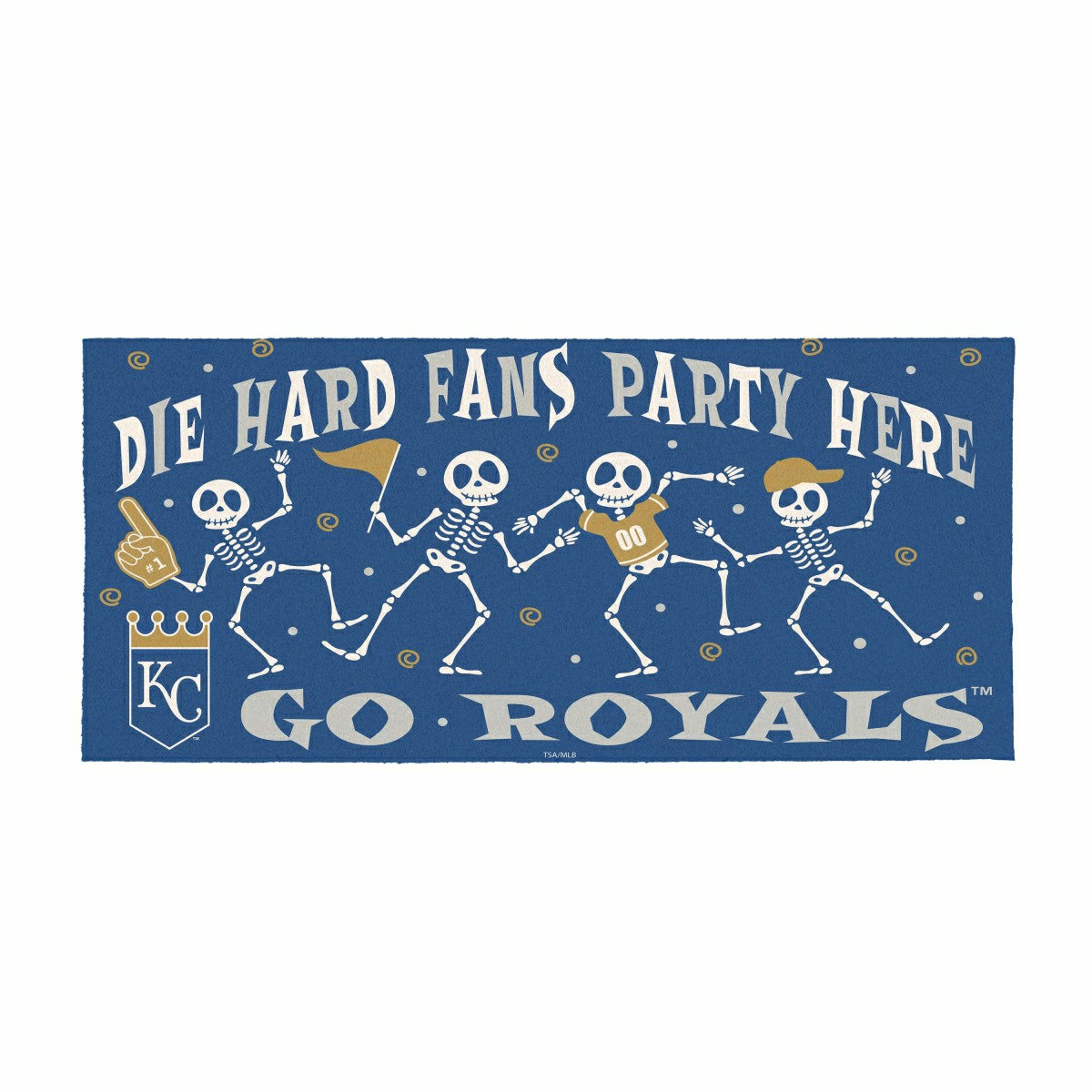Kansas City Royals Flocked Coir Halloween Sassafras Switch Mat, 22"x10
