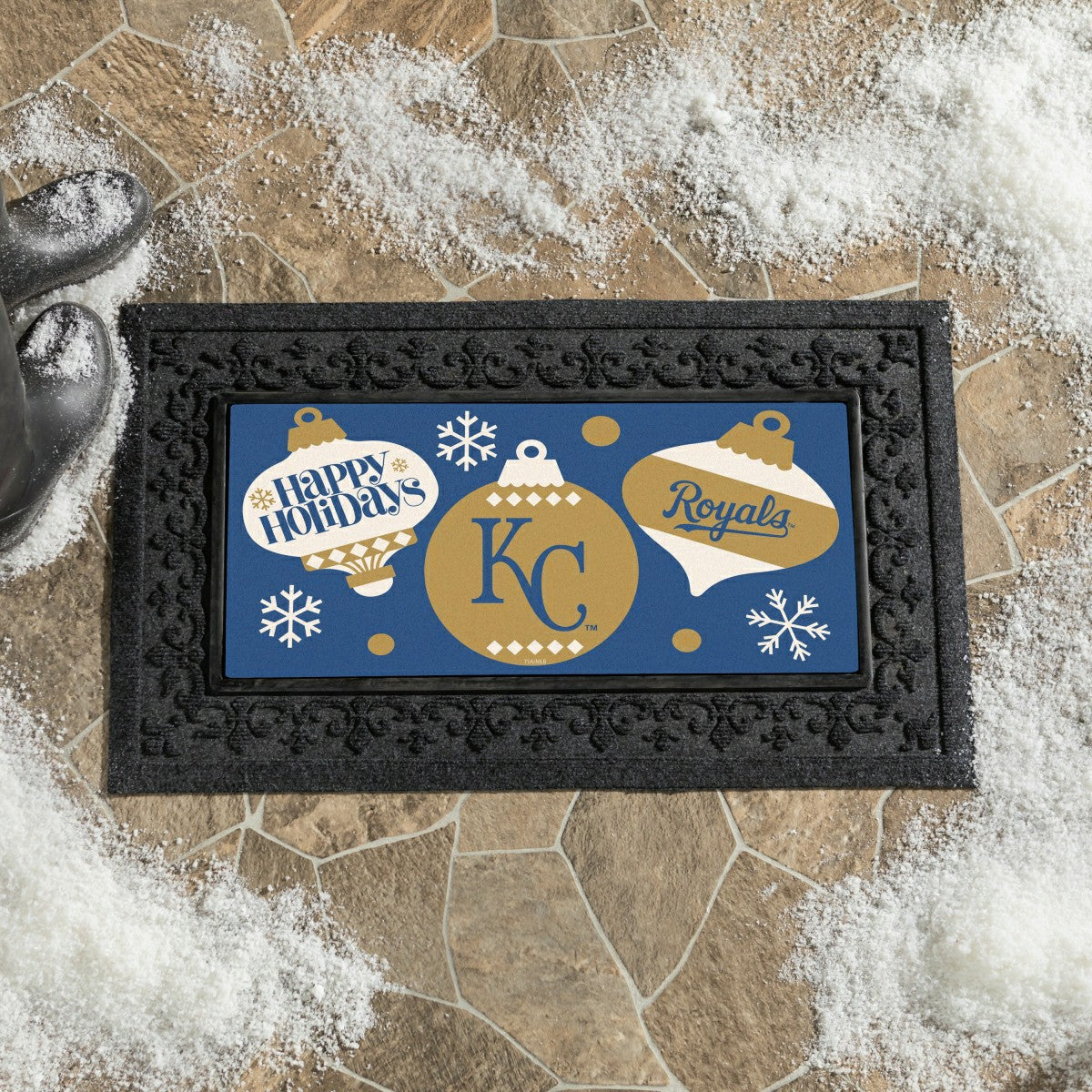 Kansas City Royals Holiday Flocked Coir Sassafras Switch Mat, 22"x10"