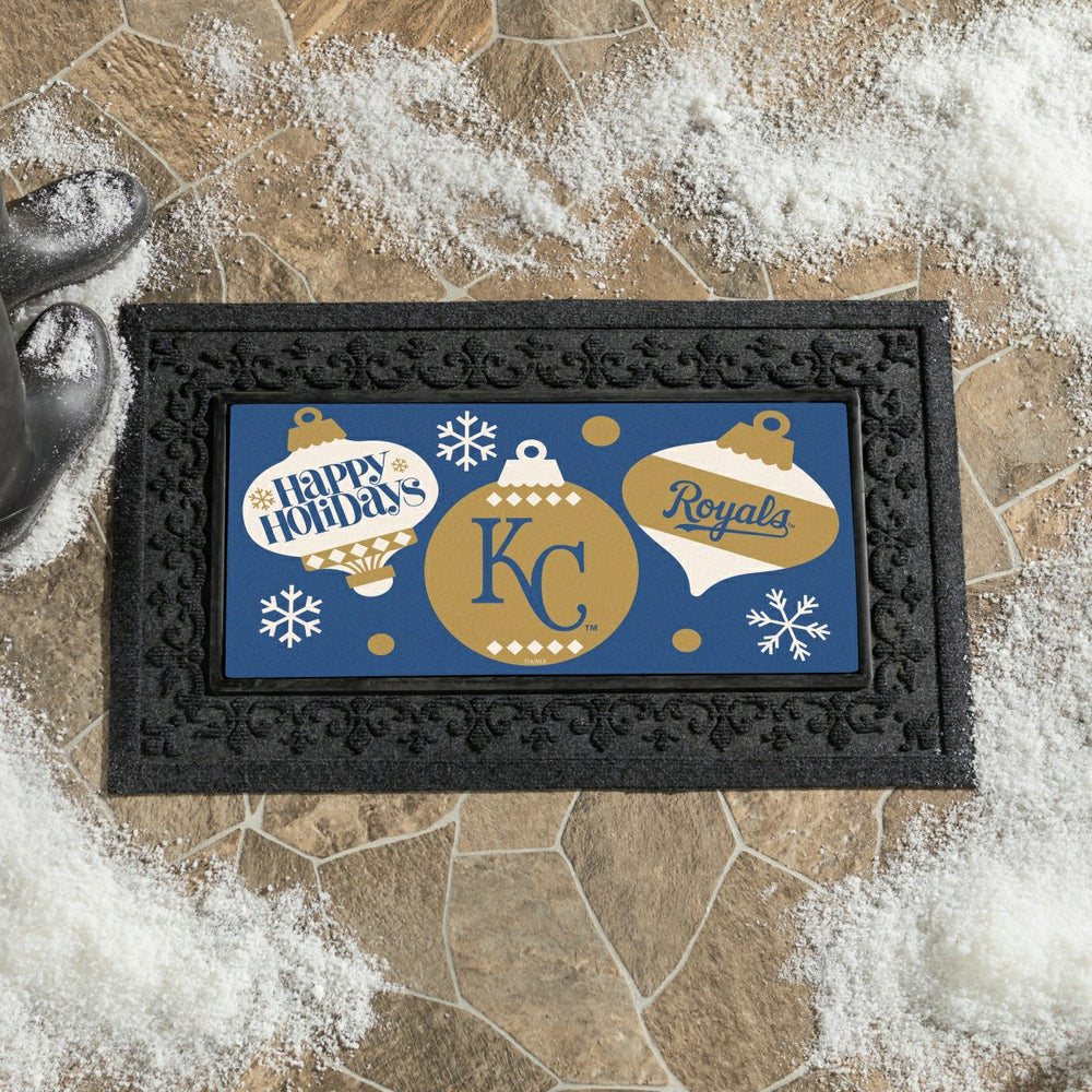Kansas City Royals Holiday Flocked Coir Sassafras Switch Mat, 22"x10"