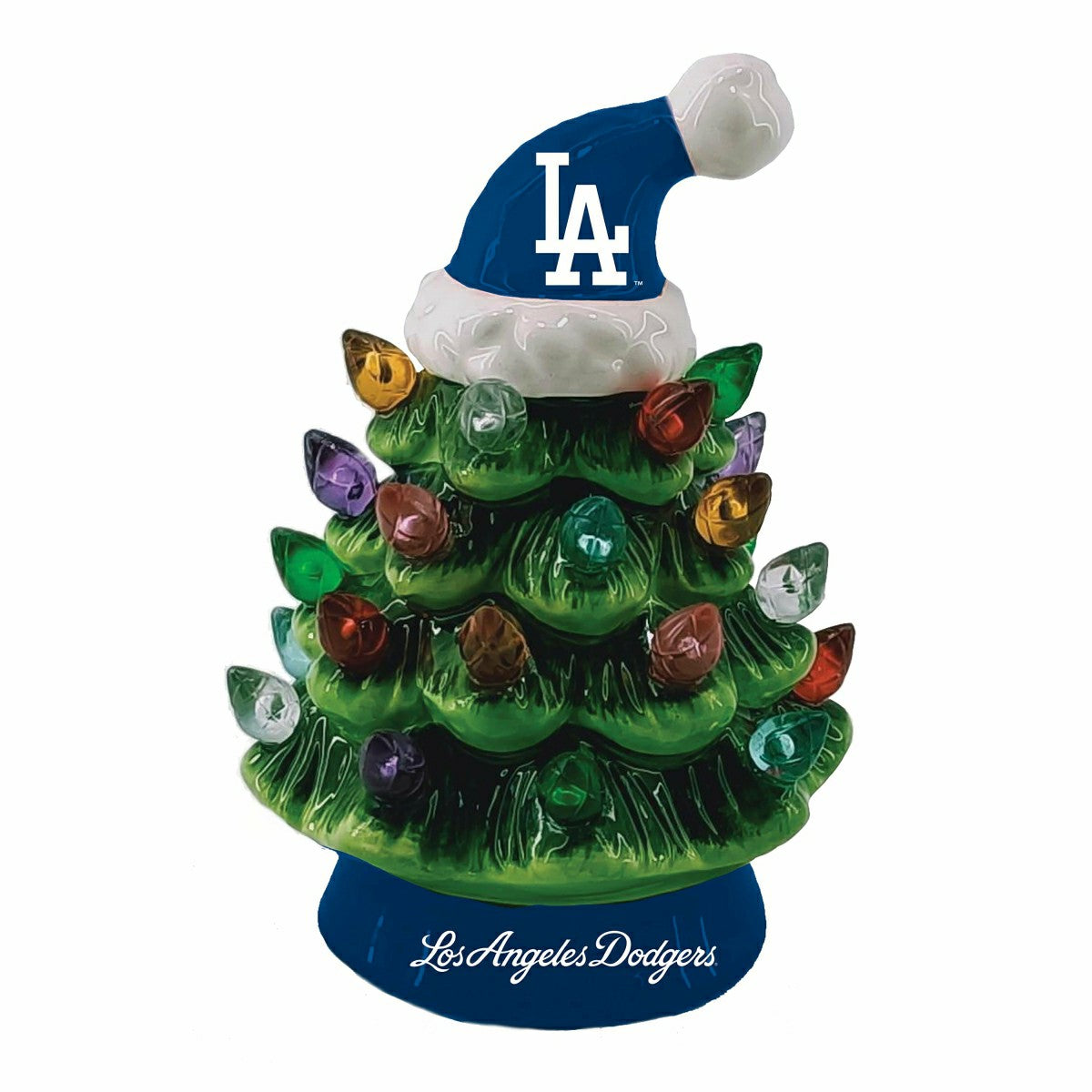 Los Angeles Dodgers 8" LED Ceramic Christmas Tree