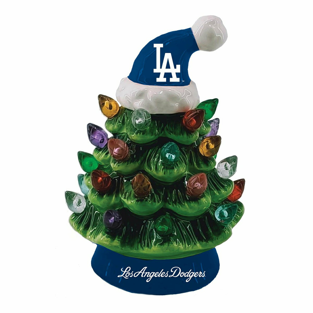 Los Angeles Dodgers 8" LED Ceramic Christmas Tree