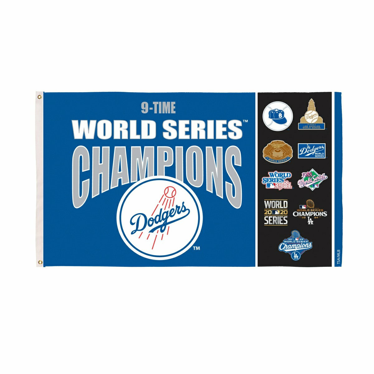 Los Angeles Dodgers Single Sided Flag w/ 2 Grommets, 3'x5' Multi Win F