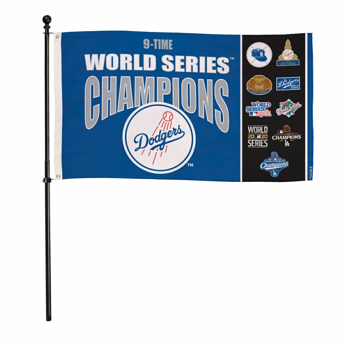 Los Angeles Dodgers Single Sided Flag w/ 2 Grommets, 3'x5' Multi Win F