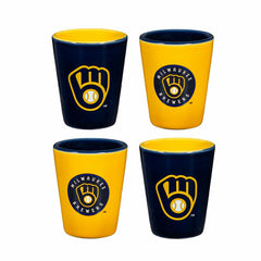 Milwaukee Brewers 4-Piece Ceramic 2oz. Shot Glass Set