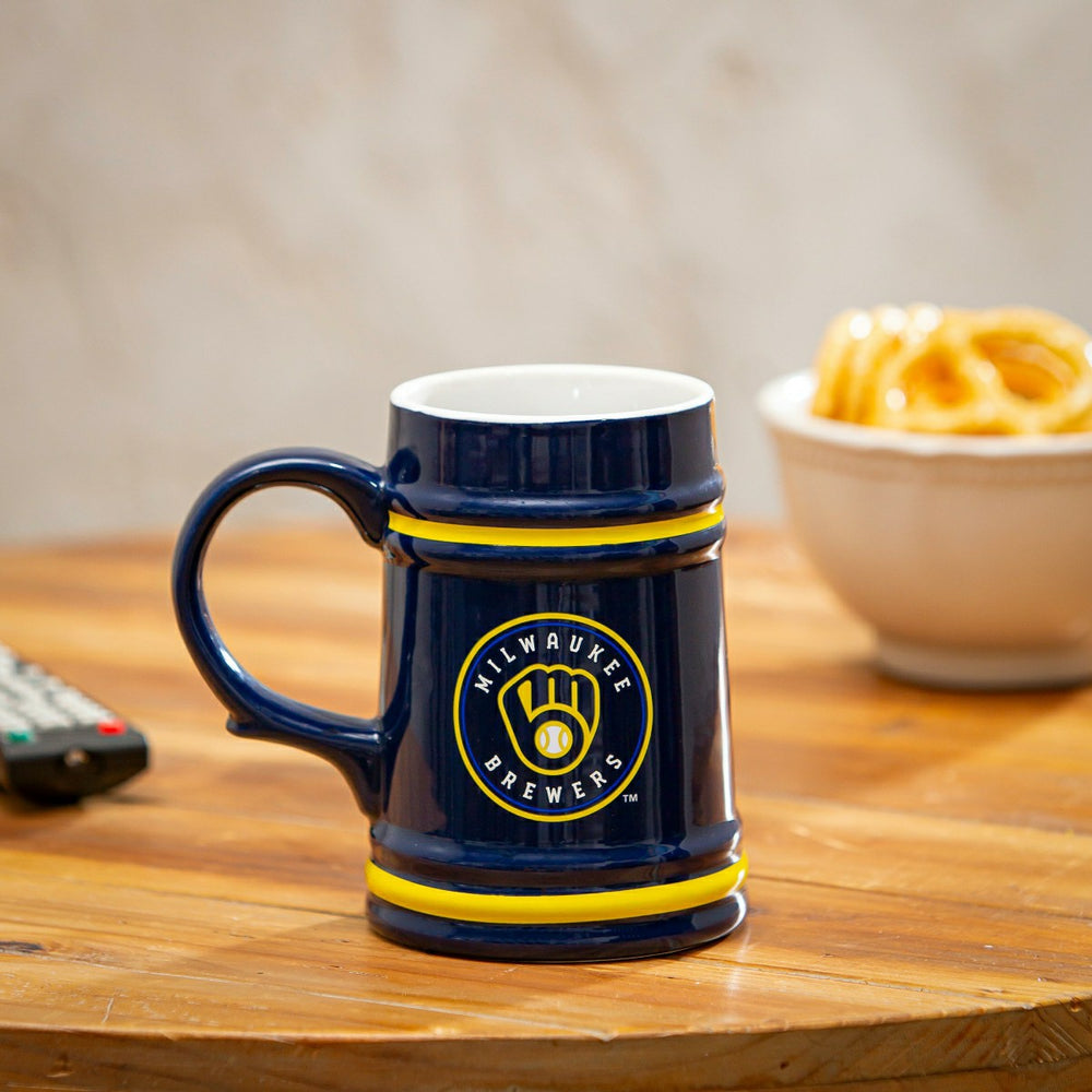Milwaukee Brewers Ceramic Stein Cup, 24oz