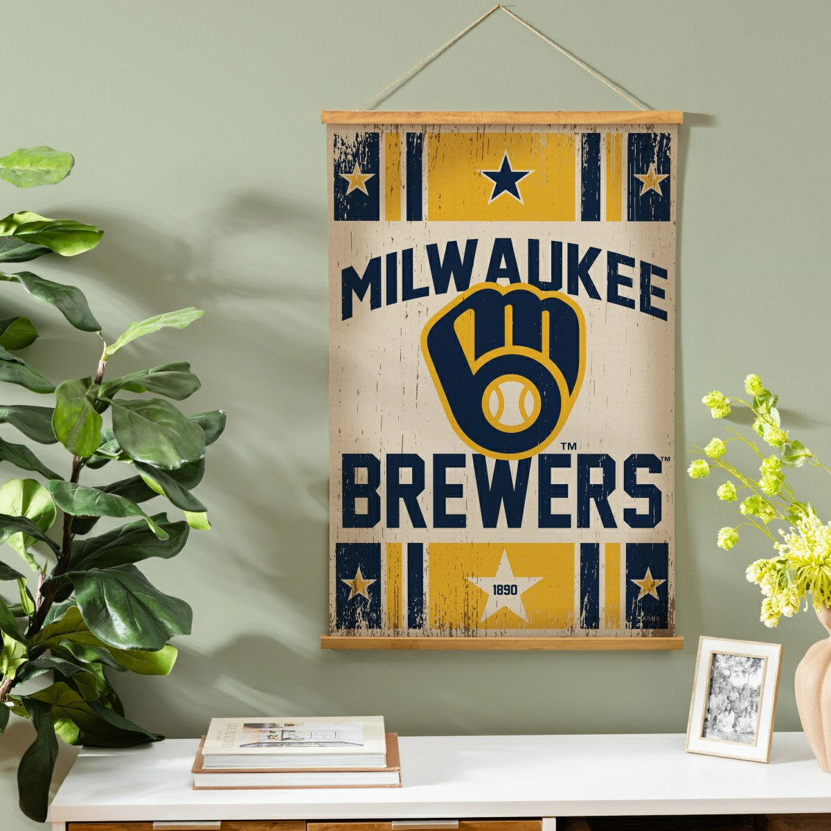 Milwaukee Brewers, Canvas Wall Tapestry, Medium, 36x24