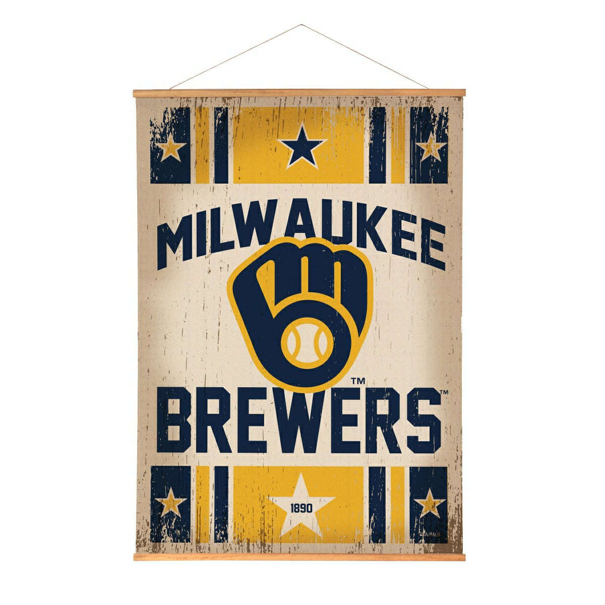 Milwaukee Brewers, Canvas Wall Tapestry, Large, 54x36