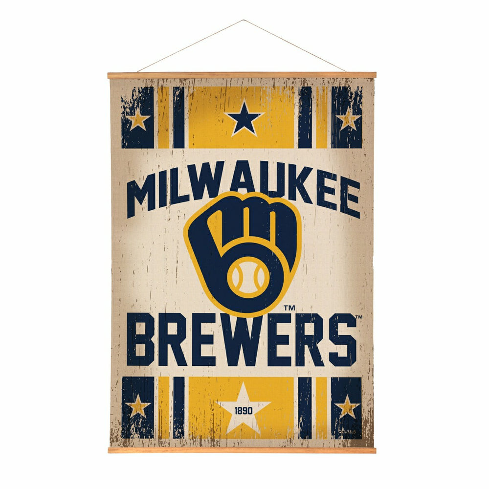 Milwaukee Brewers, Canvas Wall Tapestry, Large, 54x36
