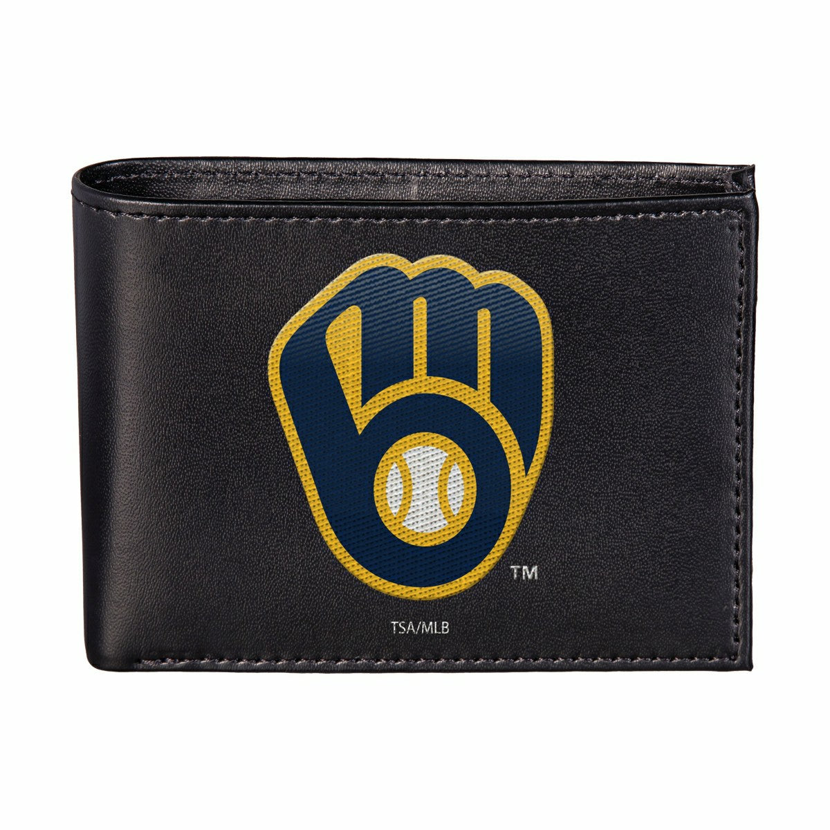 Milwaukee Brewers Black Bi-Fold Embroidered Wallet w/ RFID Blocking