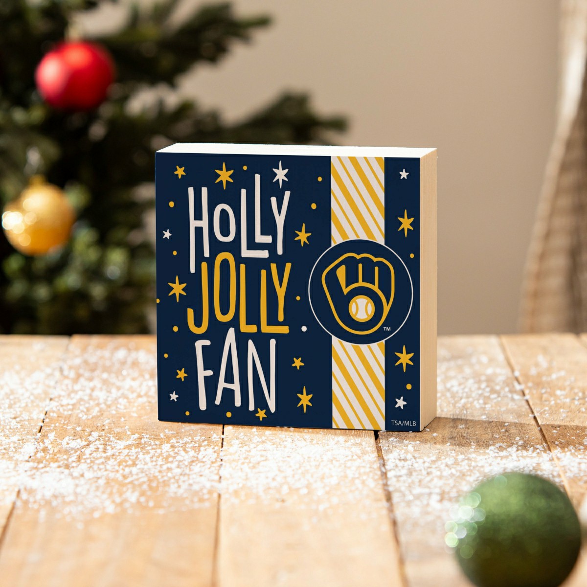 Milwaukee Brewers Block, Holiday, 6x6