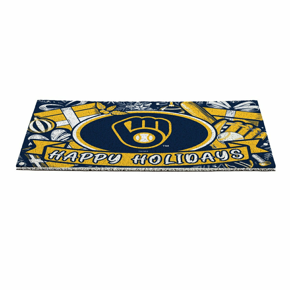 Milwaukee Brewers Holiday PVC Mat, 28"x16"