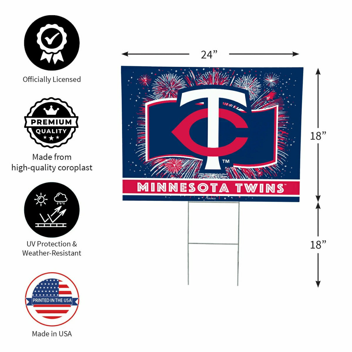 Minnesota Twins Yard Sign, Patriotic
