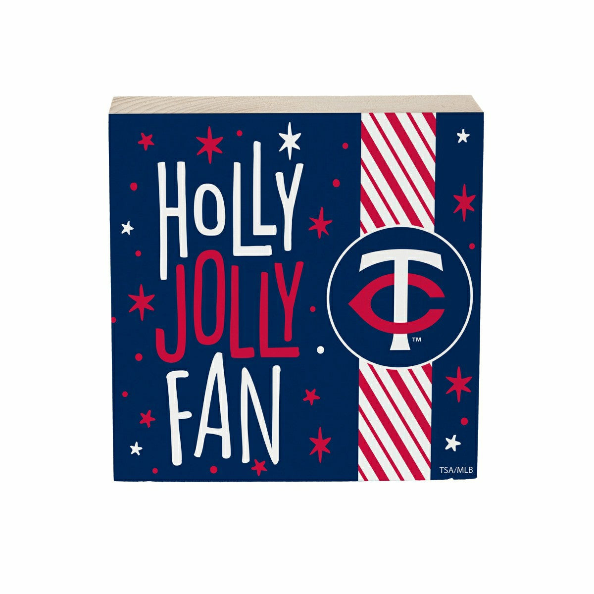 Minnesota Twins Block, Holiday, 6x6