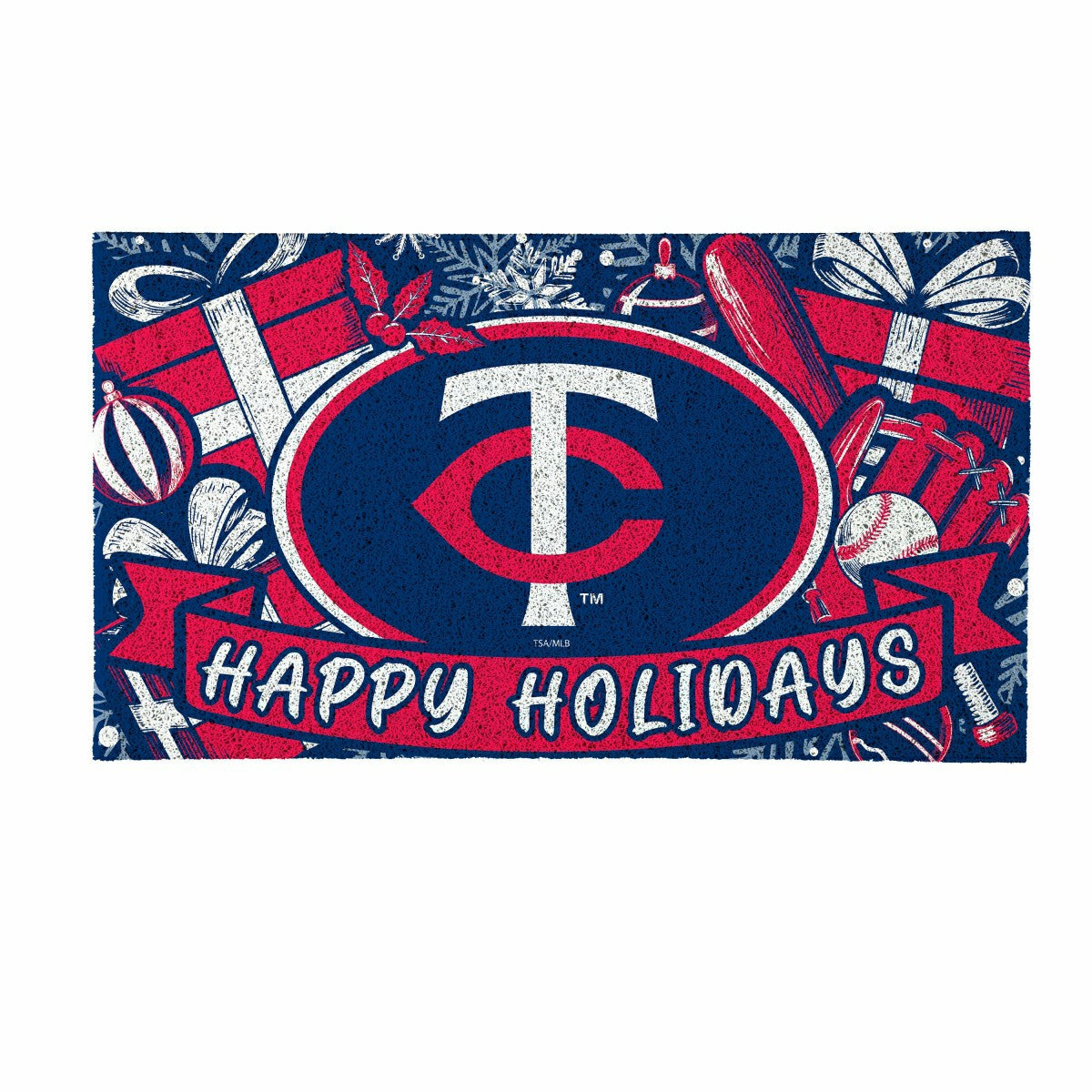 Minnesota Twins Holiday PVC Mat, 28"x16"