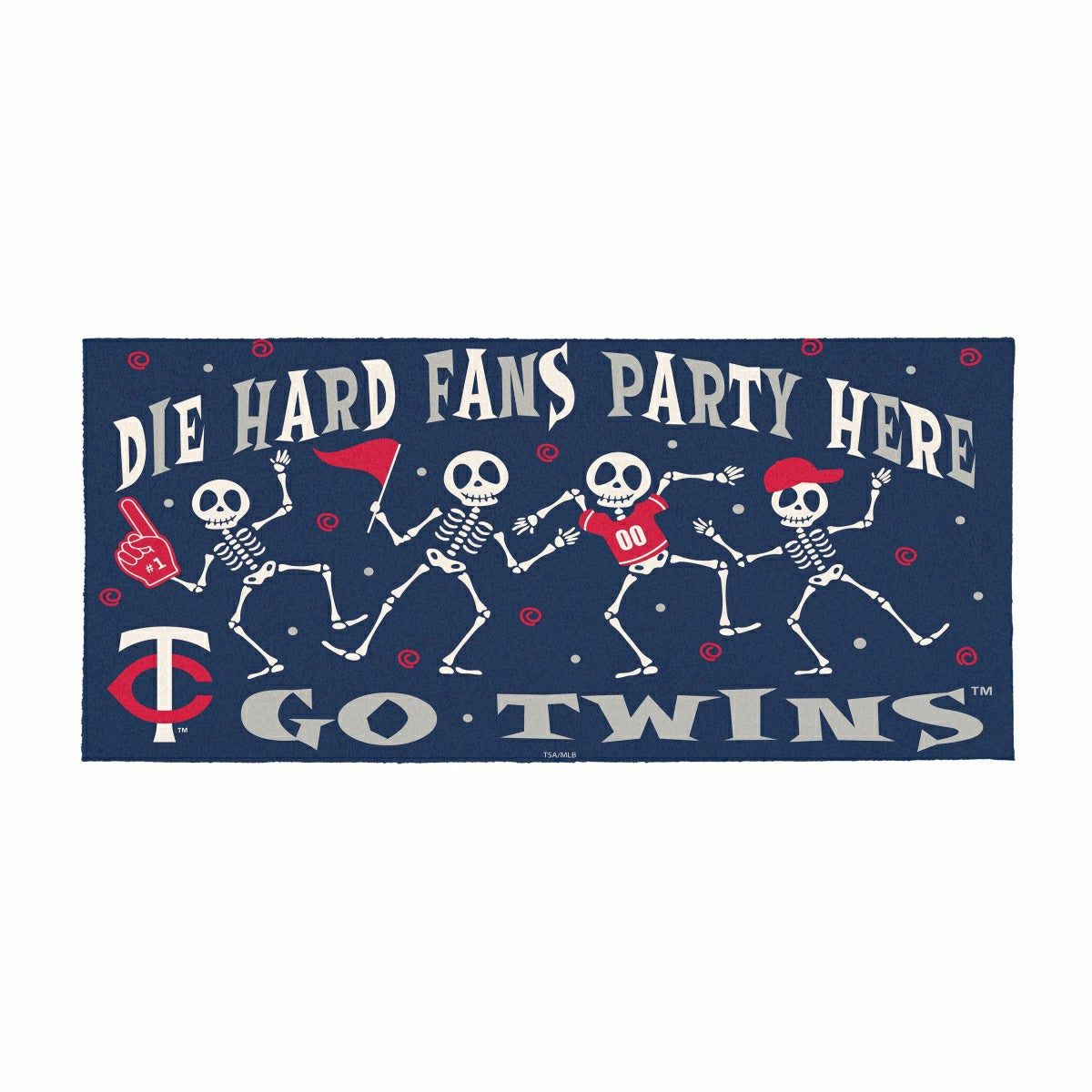 Minnesota Twins Flocked Coir Halloween Sassafras Switch Mat, 22"x10"
