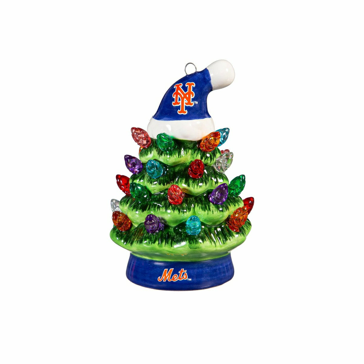 New York Mets 4" Mini LED Tabletop Christmas Tree, Set of 2