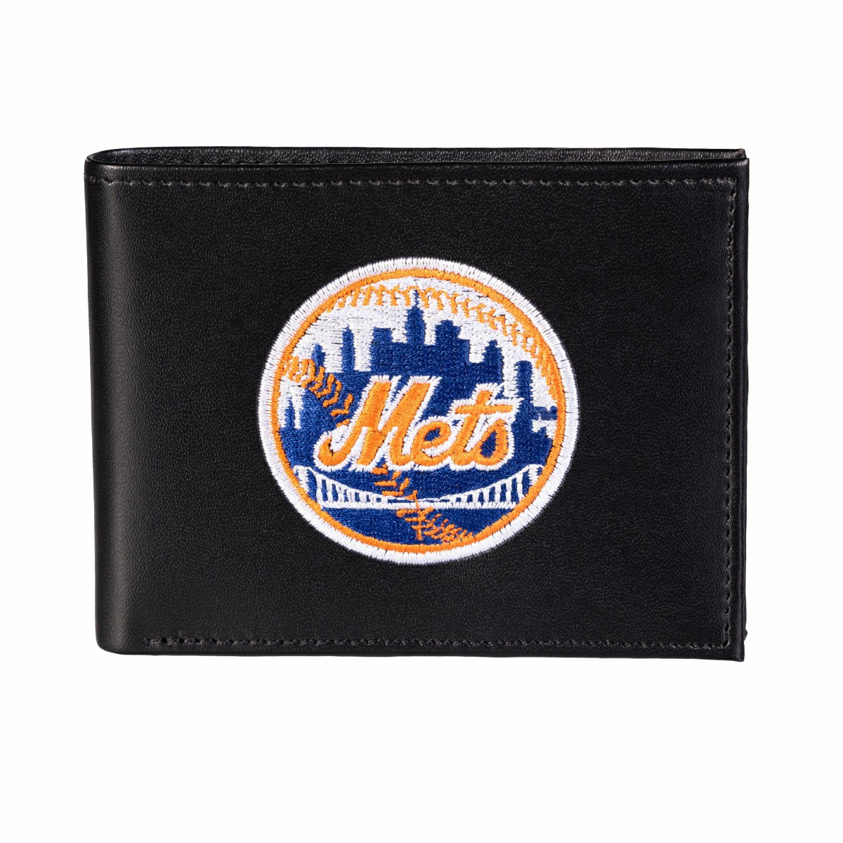 New York Mets Black Bi-Fold Embroidered Wallet