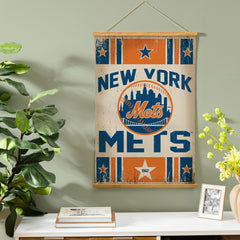 New York Mets, Canvas Wall Tapestry, Medium, 36x24