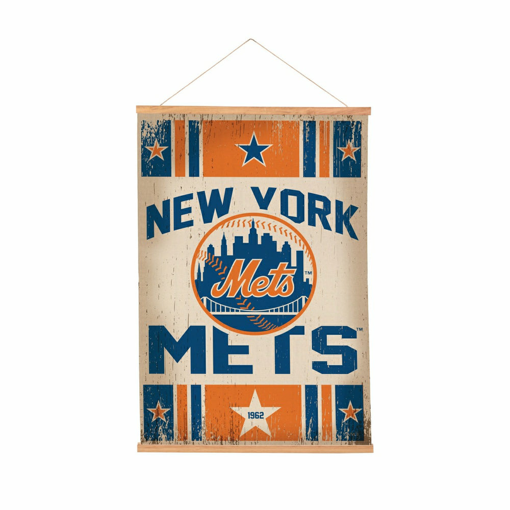 New York Mets, Canvas Wall Tapestry, Medium, 36x24