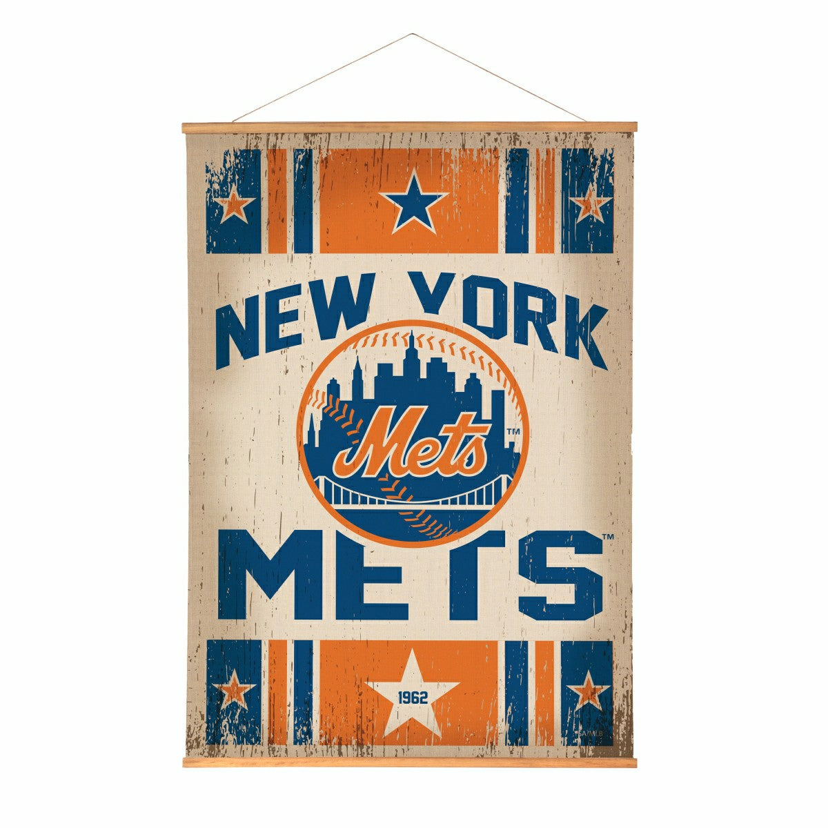 New York Mets, Canvas Wall Tapestry, Large, 54x36