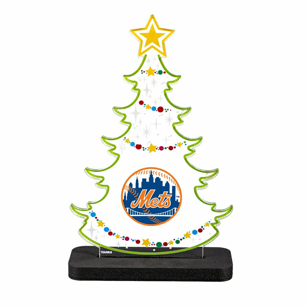 New York Mets Baseball Holiday Tree Desklite LED Decor