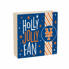 New York Mets Block, Holiday, 6x6