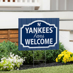 New York Yankees Coroplast Yard Sign, "Fans Welcome"
