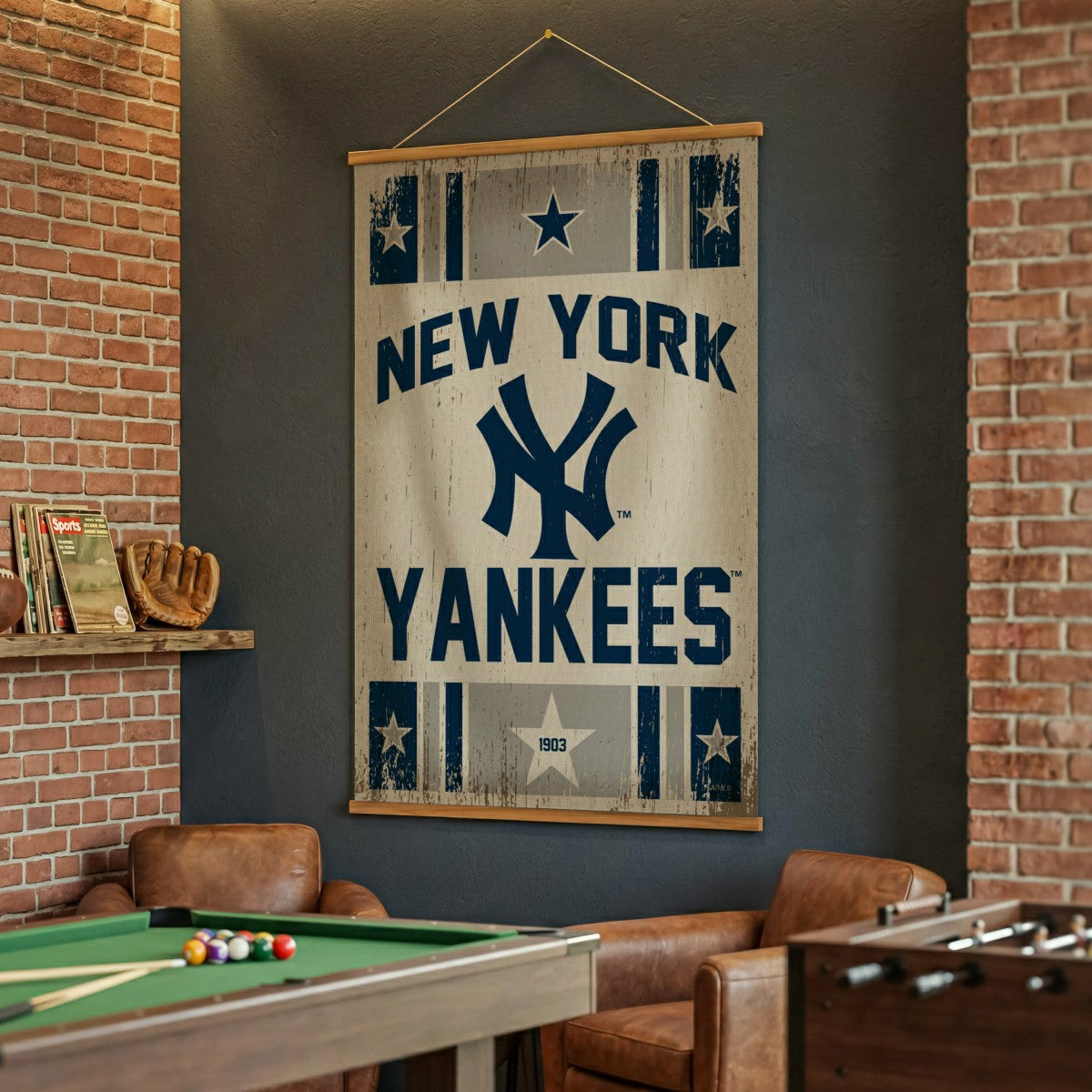 New York Yankees, Canvas Wall Tapestry, Large, 54x36