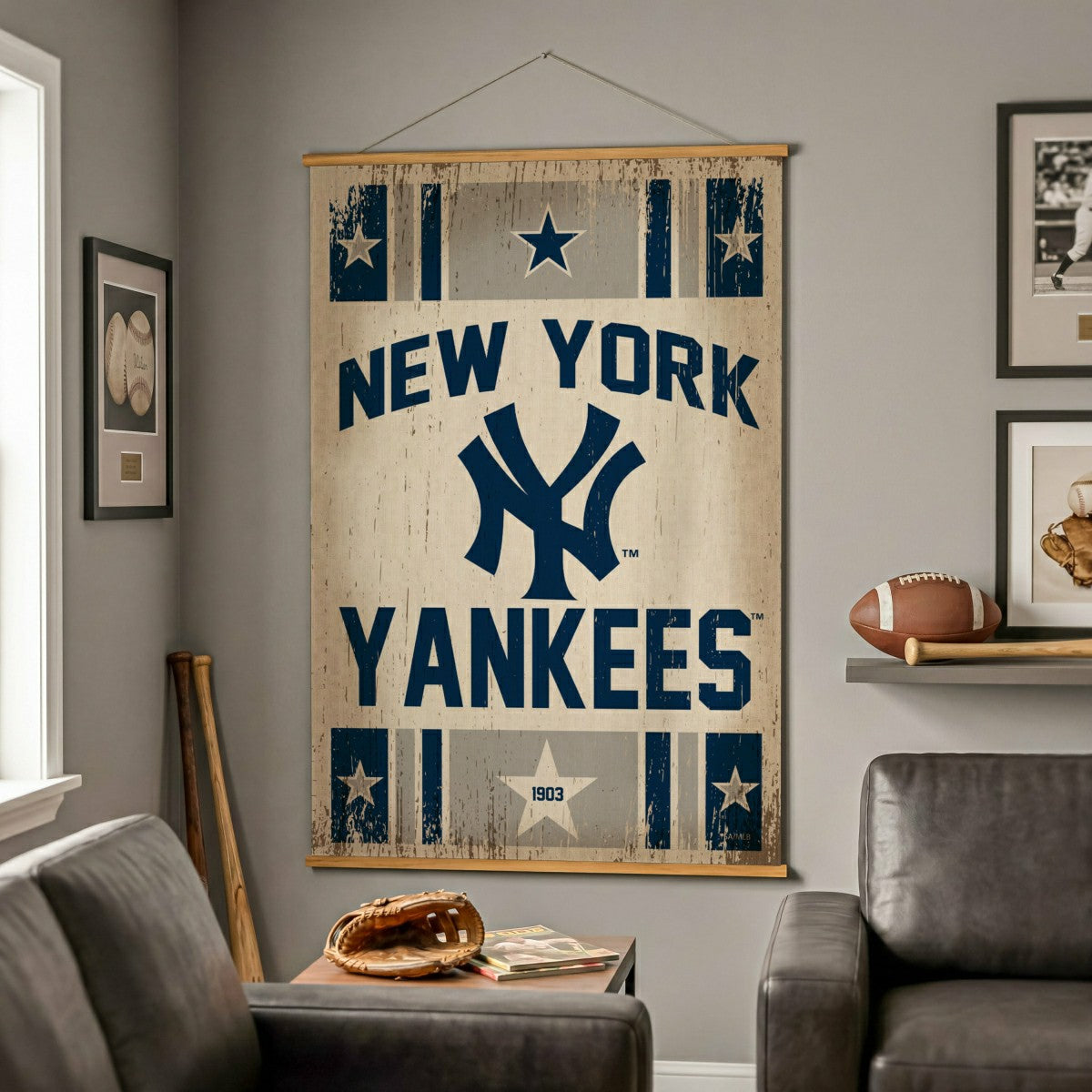 New York Yankees, Canvas Wall Tapestry, Large, 54x36