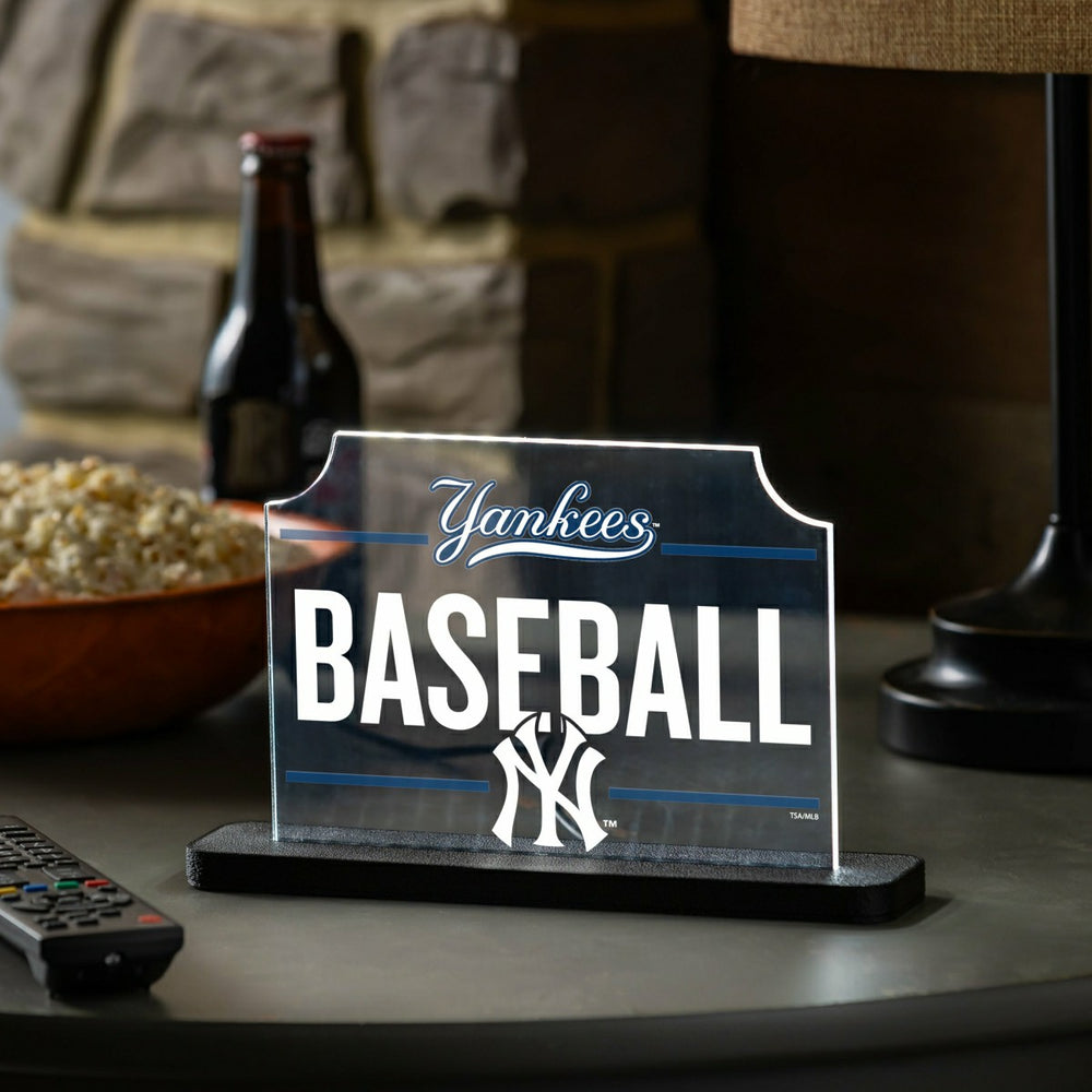 New York Yankees Rectangle Baseball LED Tabletop Decor