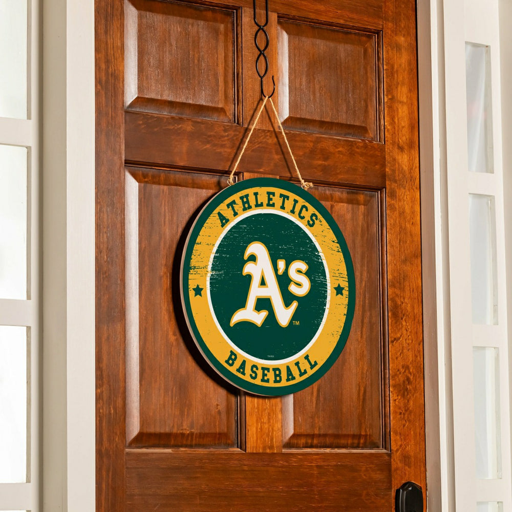 Athletics Round Door Décor with Hanging Rope, 18x18