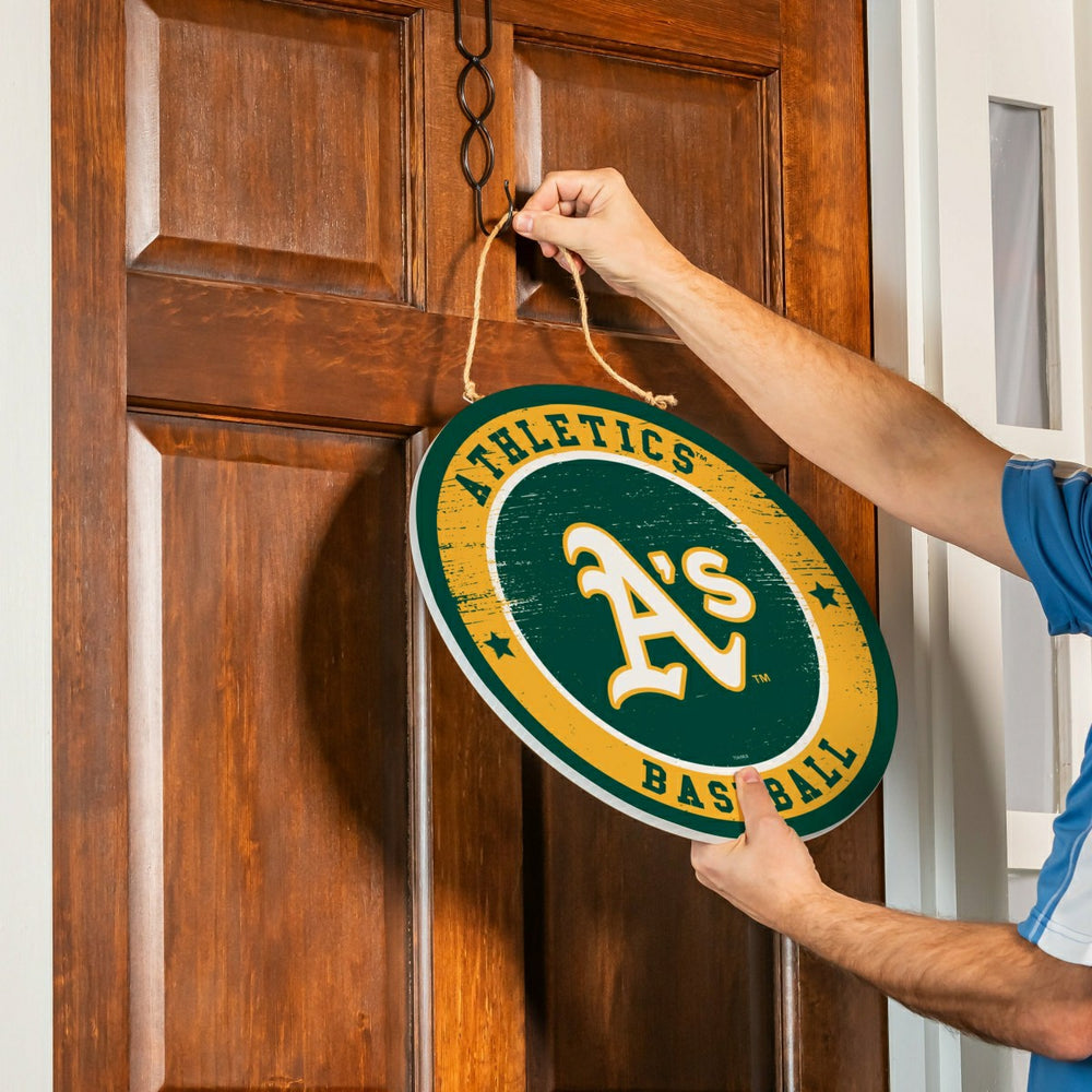 Athletics Round Door Décor with Hanging Rope, 18x18