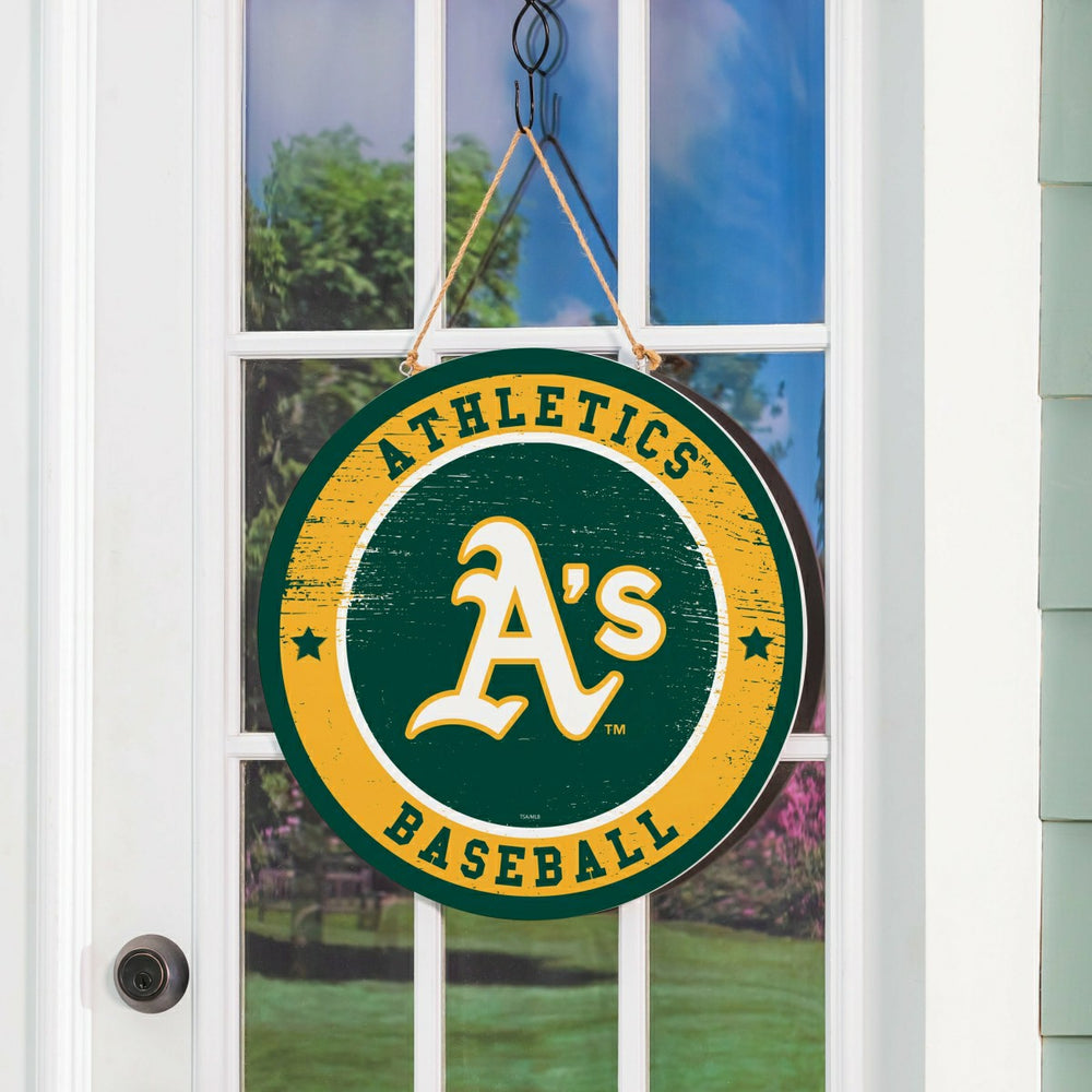 Athletics Round Door Décor with Hanging Rope, 18x18