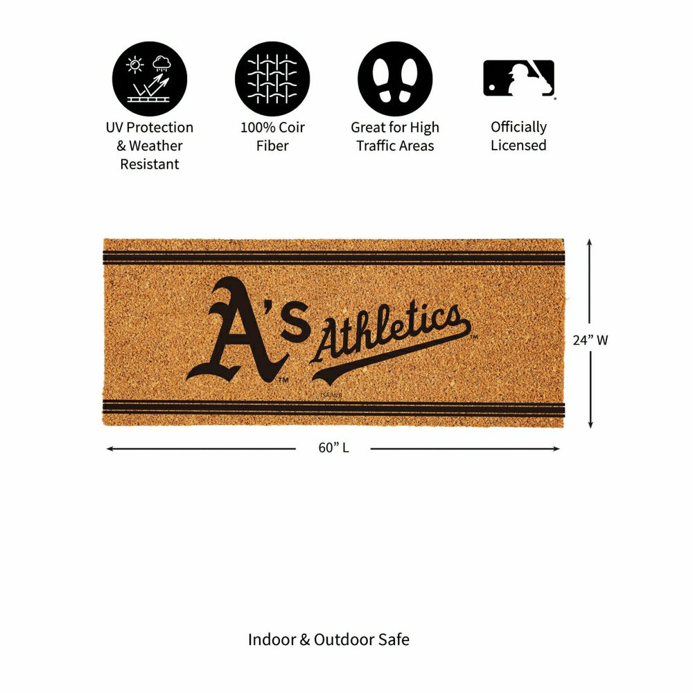Oakland A's Extra Large One Color Coir Mat, 60"x24"