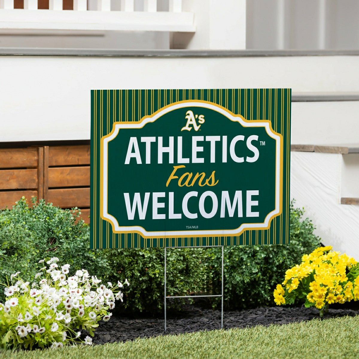 Athletics Coroplast Yard Sign, "Fans Welcome"