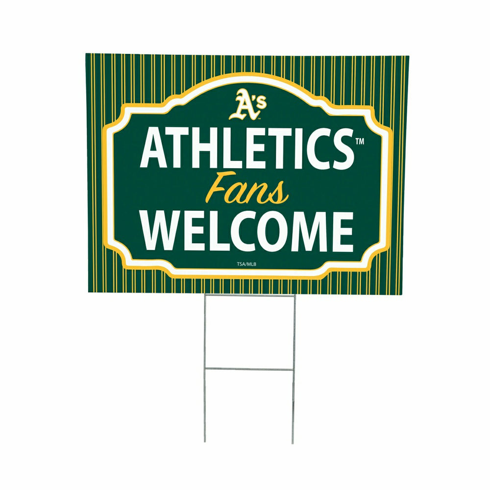 Athletics Coroplast Yard Sign, "Fans Welcome"